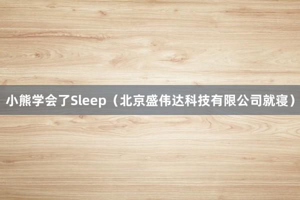 小熊学会了Sleep（北京盛伟达科技有限公司就寝）